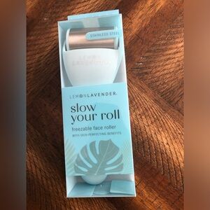 NIB Lemon Lavender “Slow Your Roll” Freezable face roller. Stainless steel.